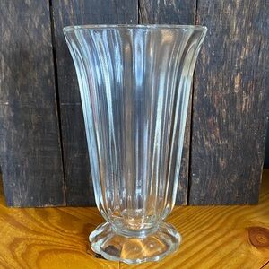 Vtg footed Glass Vase